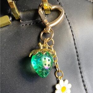 St. Patrick’s Day Gold and Green Strawberry Purse Charm